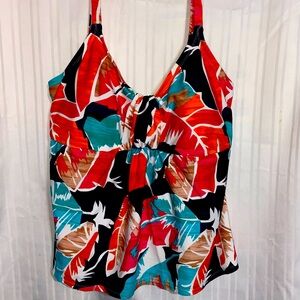 Catalina Women's Plus-Size Fashion Camikini Swimsuit Top With Bra Cups 3X